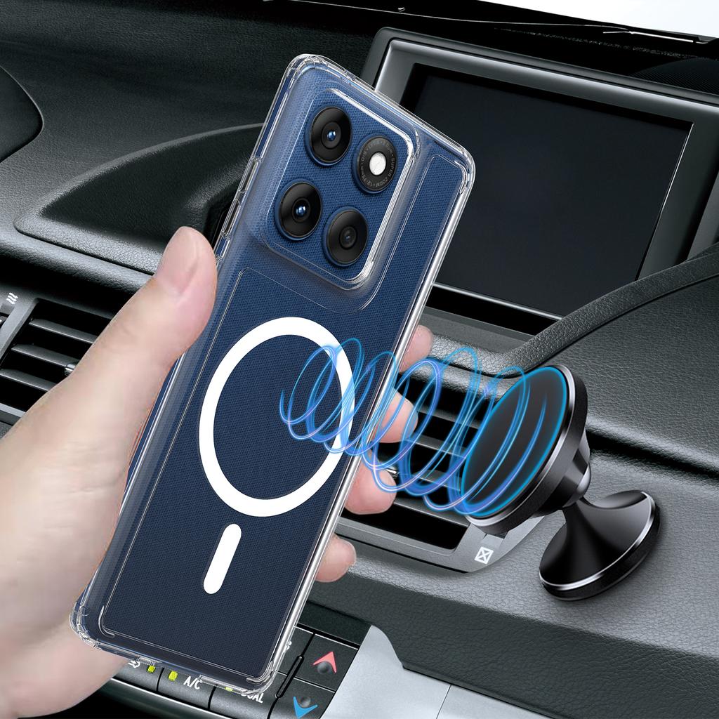 Pro Motorola Edge 60s 5G/Motorola Edge 60 Fusion 5G/Motorola Edge 60 5G Průhledné pouzdro na telefon Kompatibilní s MagSafe TPU+Akrylový zadní kryt