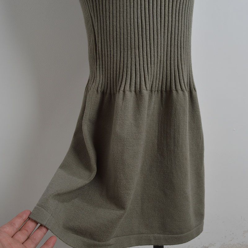 Export Single Sexy round-Neck Flared Sleeves Knitting Dress Women's Clothing Spring & Fall Winter Silm Thin Over the Knee Fishtail Dress