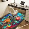 Stunning Stained Rose Chair Mat Office Carpet, Oversized Rug for Home Decor, Sofa Mat, Desk Pad, Gif