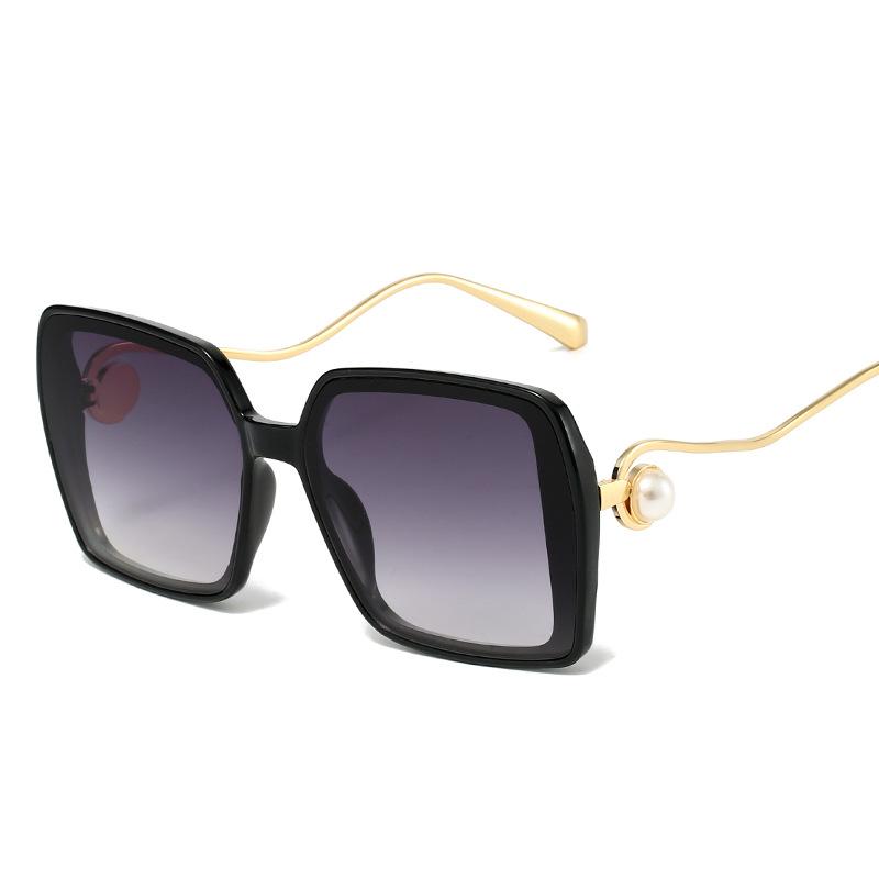 Square Shape Sunglasses for Women Pearl Decoration Big Size Women's Sun Glasses Travelling Driving Sunglass Women