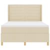 Box Spring Bed with Mattress Cream 160 x 200 cm Fabric