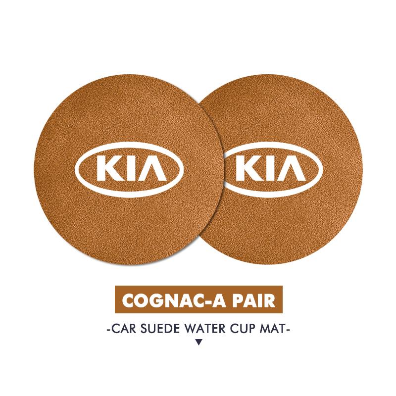 MYMX8 Car Suede Coaster Anti-Slip Water Cup Pad Bottle Holder Mat Accessories For KIA Ceed Sportage Rio K2 Optima Cerato Proceed Venga