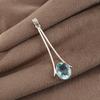 Sky Blue Topaz Gemstone 925 Sterling Silver Handmade Women's Jewelry Partywear Pendant 1.79" PP-69-13
