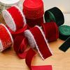 Christmas Hair Bows DIY Fabric Art Decoration Packaging Ribbons Handmade Velvet Ribbon Home Party 2m/Roll