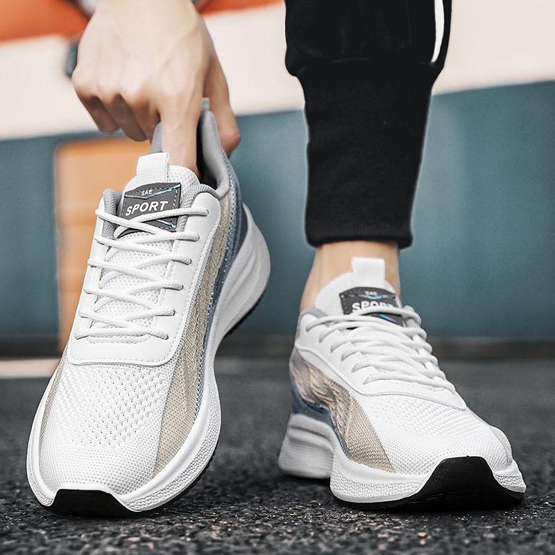 Fashion Running Men's Casual Sneakers Mesh Upper Black Without Leather On Clearance Gym Spring and Autumn Breathable Male Sports Shoes