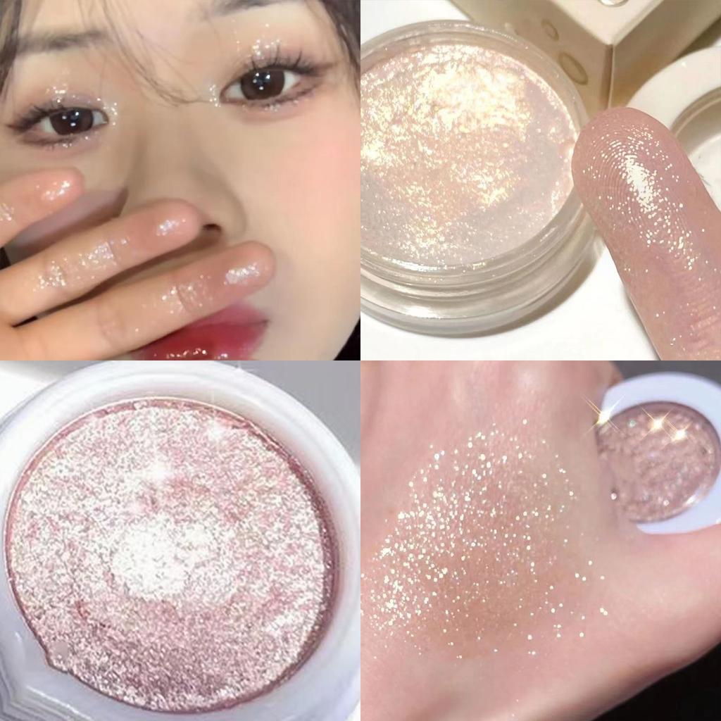 Monochrome Highlighter Amethyst Pink Glitter Brighten Shiny Eyes Makeup Mashed Potatoes Texture Diamond Eyeshadow Palette