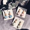 Women Sweet Temperament Geometric Irregular Cube Buttons Long Style Earrings