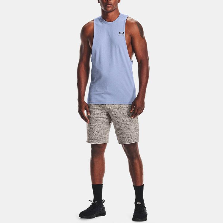 Under Armour Sportstyle Training Loose Fit Crew Neck Tank Top Men Tops Blue 1329286-420
