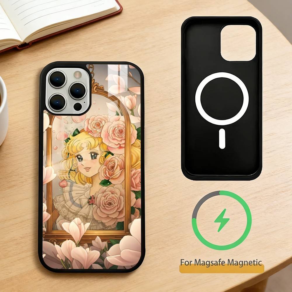 Candy 90s Anime Phone Case For iPhone 14,16,15,13,17,12,Plus,Pro,Max Magnetic For Magsafe Frosted Cover