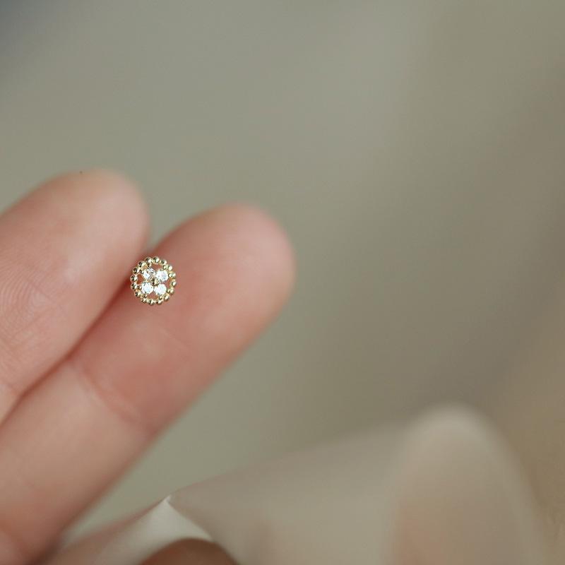 Gold-Plated Sterling Silver Four-Leaf Clover Stud Earrings