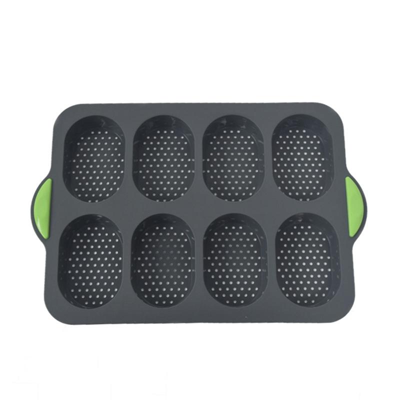 8 Grids Non-stick Siliconen Cakevorm Franse Broodvorm Hittebestendige Burger Muffin Pan Lade Cupcake Keuken Diy Bakvorm