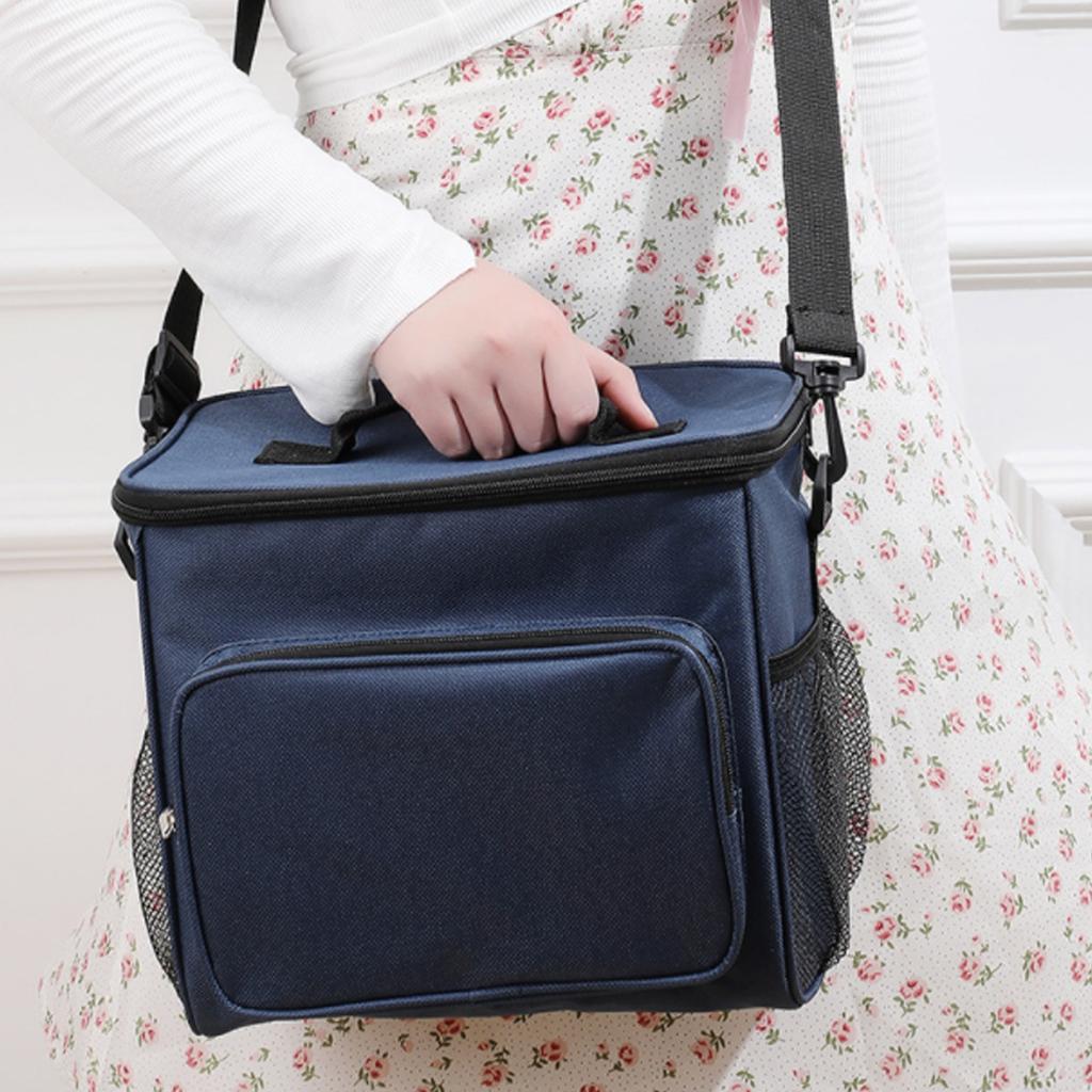 Borsa per il Pranzo Grande Capacità Tasche Multiple Tessuto Oxford Isolante Porta Pranzo per Ufficio