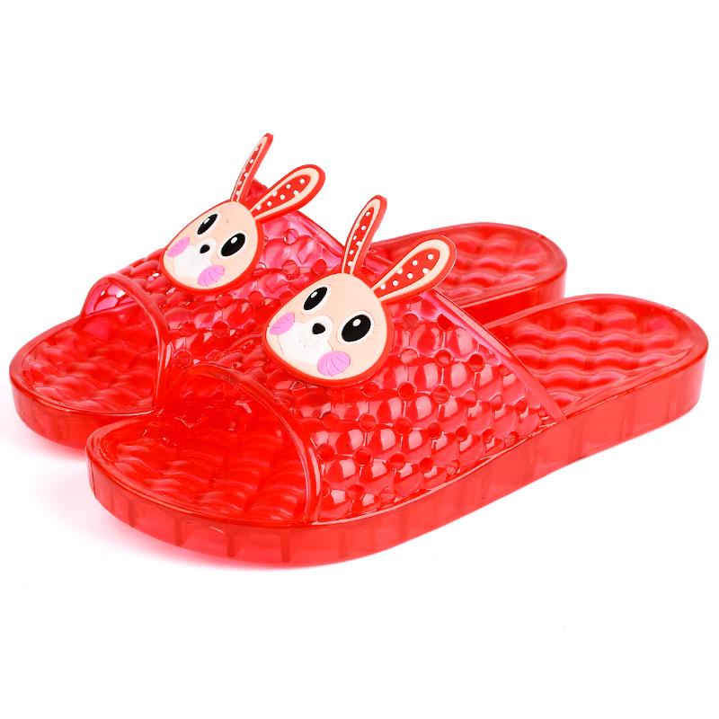 Women's Non-Slip Crystal Clear Mid-Heel Slippers - Comfortable & Foot-Friendly for Bathing & Home Use