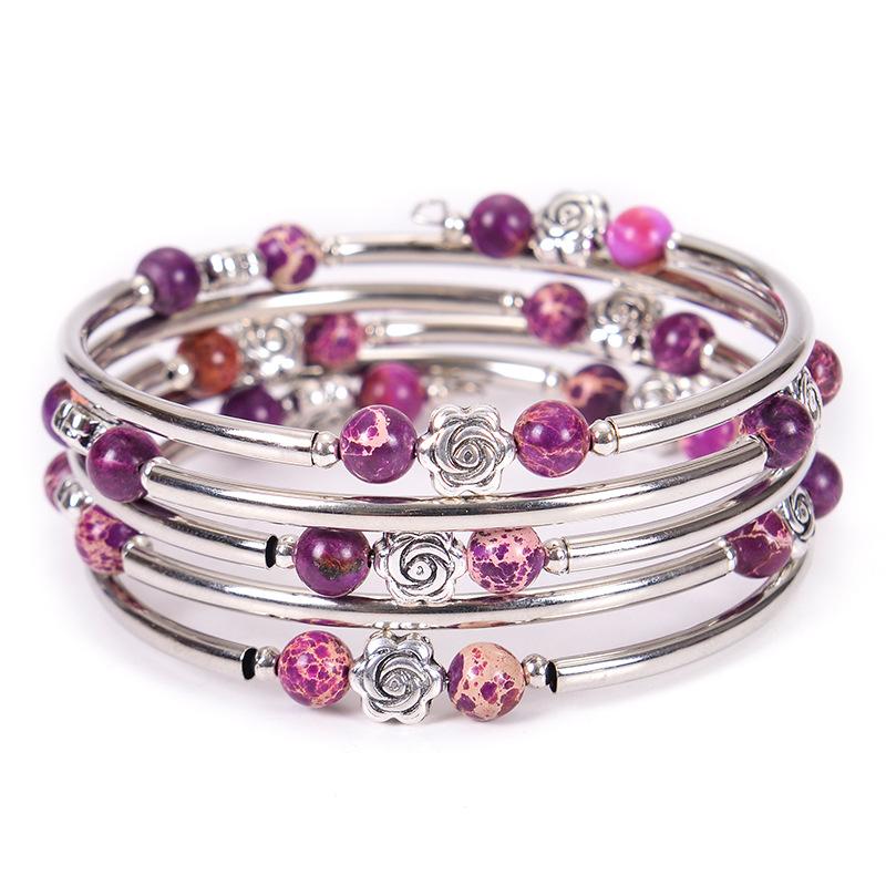 JYL TS Bracelet Evil Eye  Fatima Hand Design Protects Against Negativity Purple Emperor каролина синий