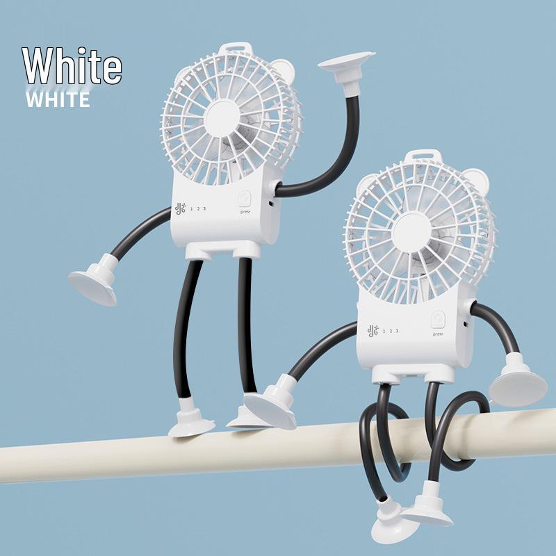 Multifunctional Portable Suction Cup Fan: Handheld, Desktop & Outdoor Use English Packaging белый