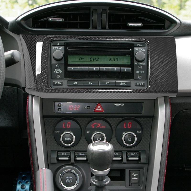 Real Carbon Fiber Console Central CD Player Cover Trim Panel Frame For Toyota GT86 For Subaru BRZ 2012-2020