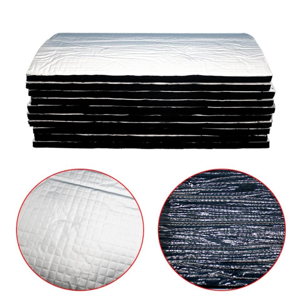 10 Stück 25x18cm Auto Schalldämmmatte Aluminiumfolie Wärmeisolierung Schalldämmender Schaumstoff Geräuschreduzierungsmatte für Autotür Dach Haube Hitzeschilde 2