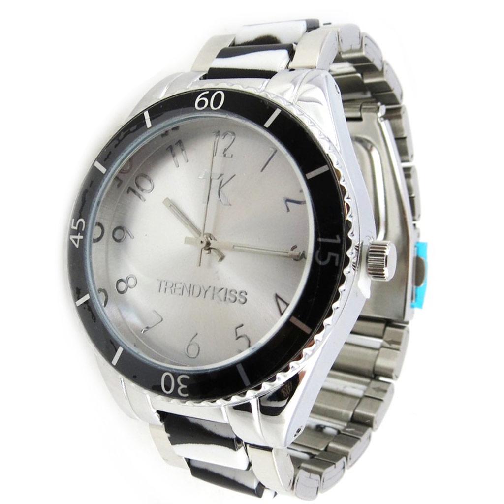 Les Trésors De Lily [N2443] - Montre femme 'Trendy' noir argenté