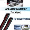 3PCS Car Wiper for Volvo V70 MK3 2007-2016 Front Rear Windshield Windscreen Wiper Blade Rubber Accessories