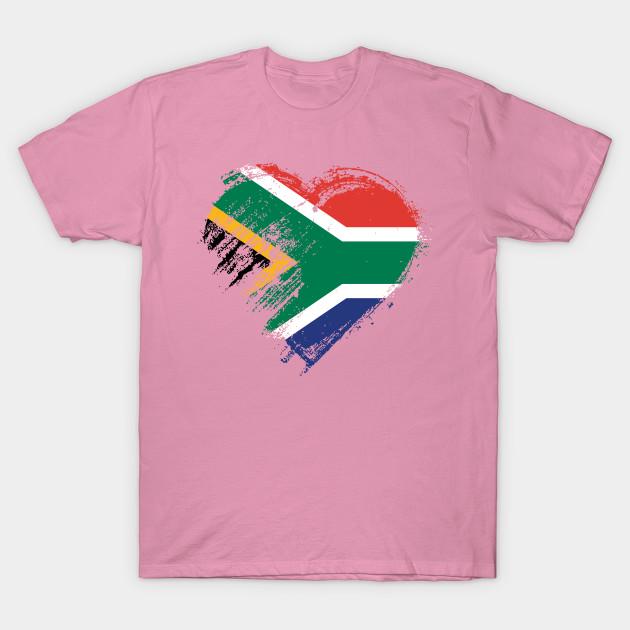 T Shirt Women Grungy I Love South Africa Heart Flag Harajuku Print Kawaii Tshirt Summer Short Sleeve Female T-Shirt Top Tee