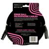 Genuine Ernie Ball 6392 Microphone Cable, 20ft, Braided Male/Female XLR, 6.1m, Black