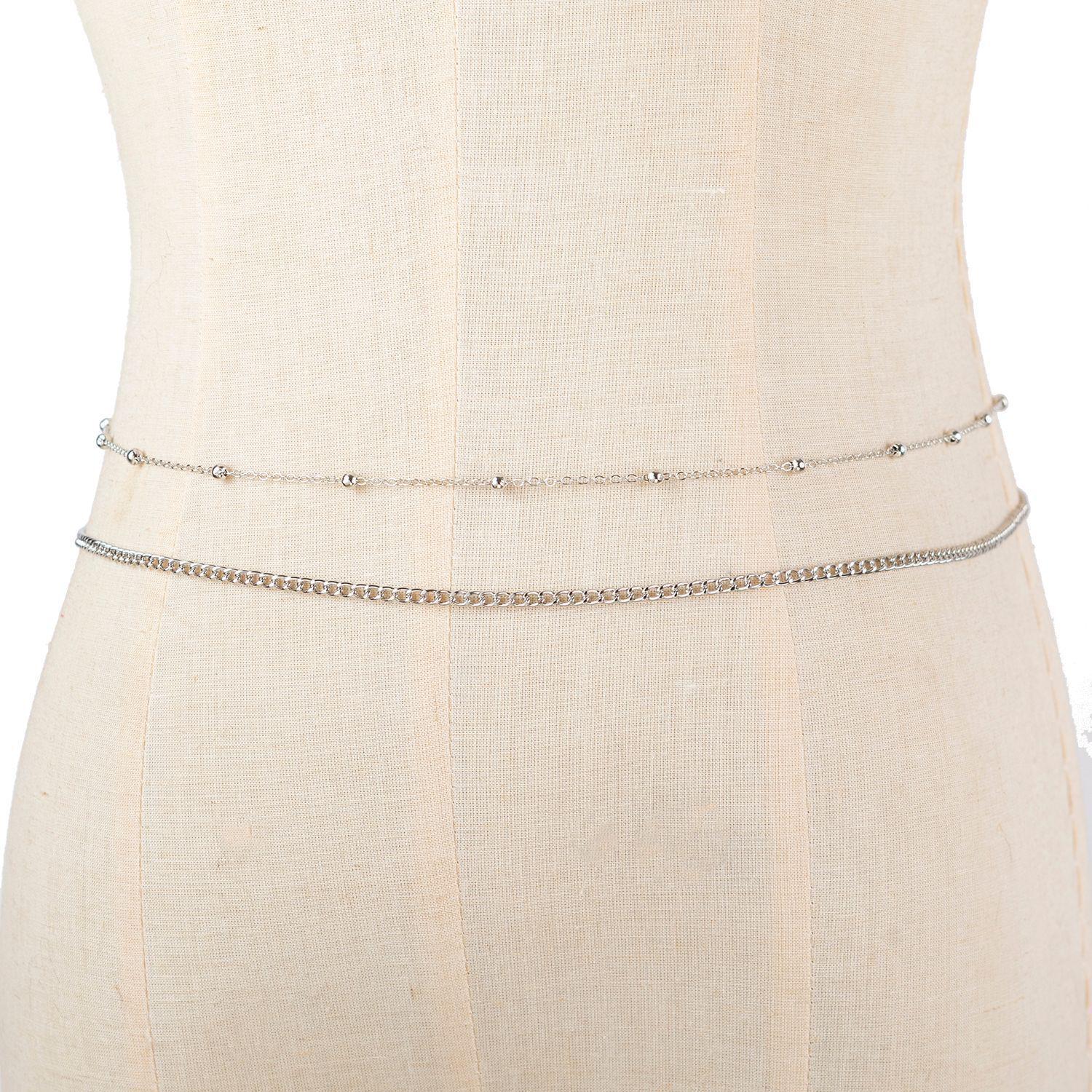 

Европейская и американская мода круглая бусина толстая цепочка на талию для женщин