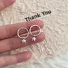 Elegant s925 Silver-Plated Star Pendant Hoop Earrings for Women - Simple, Versatile, and Luxurious Ear Jewelry.