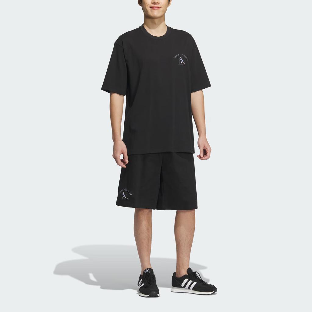 Adidas Sportswear GFX Comfortable Fashion Loose Short Sleeve T-Shirt Men Tops Black JL6058