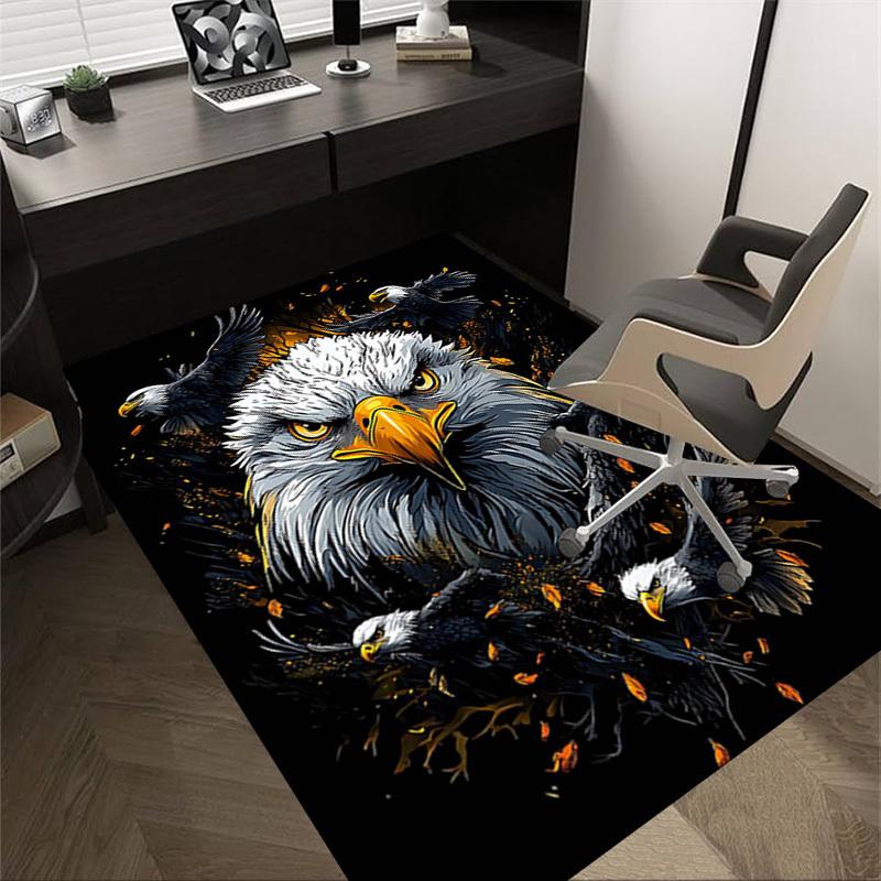 1PC Eagle Wings Non-Slip Floor Carpet Compatible for Office&Living Room&Dining room - Flat-Weave Machine- Soft & Pattern-E270