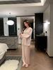 2026 Women's Luxury Ice Silk Lace Hollow Long Sleeve Pajama Set