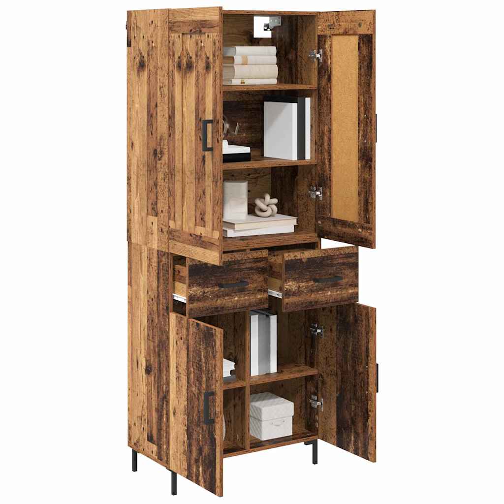Highboard with Drawers 2 pcs Reclaimed Wood Effect Particleboard
