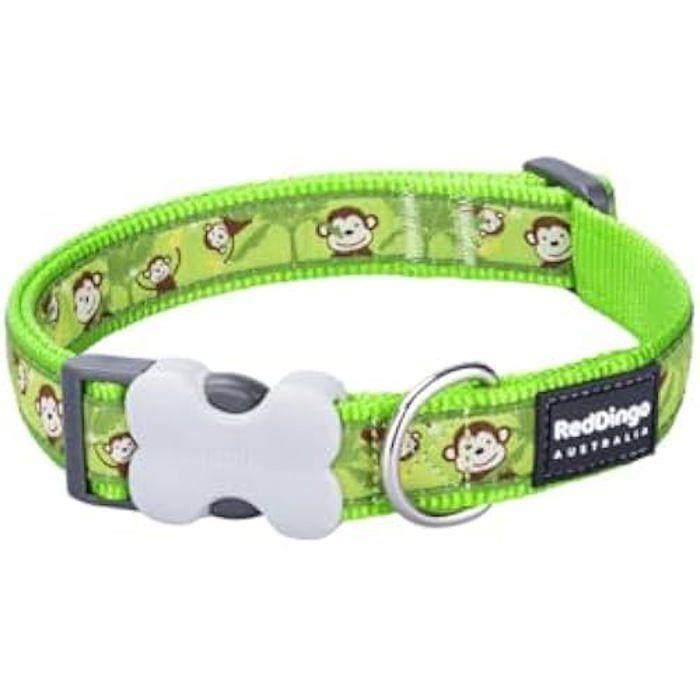 Collier Pour Chien - RED DINGO - Style Monkey Lime - 15 X 24-36 Cm - Multicolore - Taille Moyen