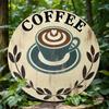 Vintage Coffee Metal Wall Art 8 Inch Round Iron Sign Cafe Bar Home Decor