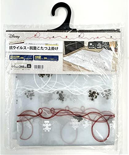 

Meiwa Gravure Waterproof, Antiviral, Antibacterial Kotatsu Cover, Mickey Craft, 190cm x 240cm, Rectangular, Made in Japan, Red