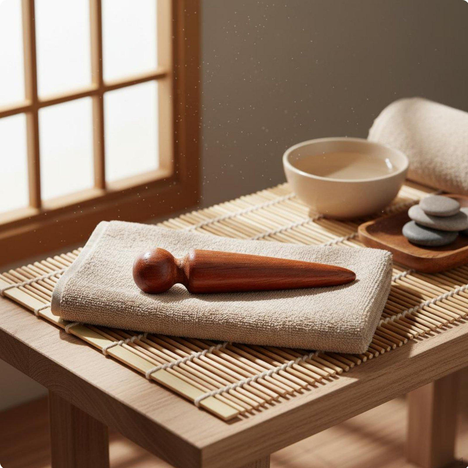 Massage Portable Wooden Acupressure Ergonomic Design Handheld Massaging Tool for Home Dog Round Needle