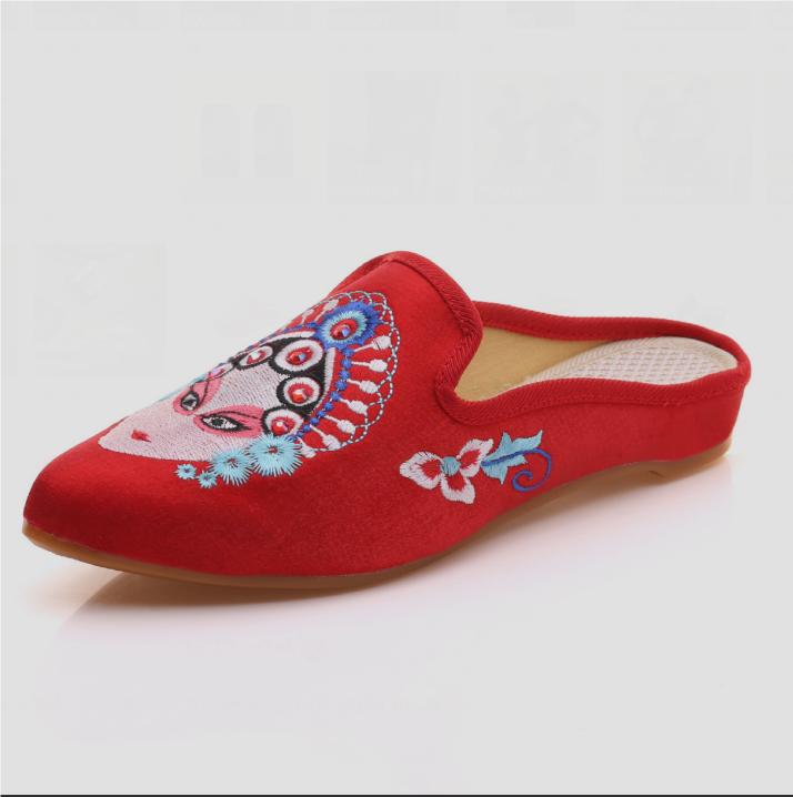 Ciabatte Estive Harajuku Stile Cinese Scarpe da Donna per Donne Moda Casual Vintage Ricamo Stile Etnico Streetwear