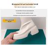 Women's White Platform Ankle Boots - Height-Increasing, Elastic Slim Fit, Genuine Leather Martin Style