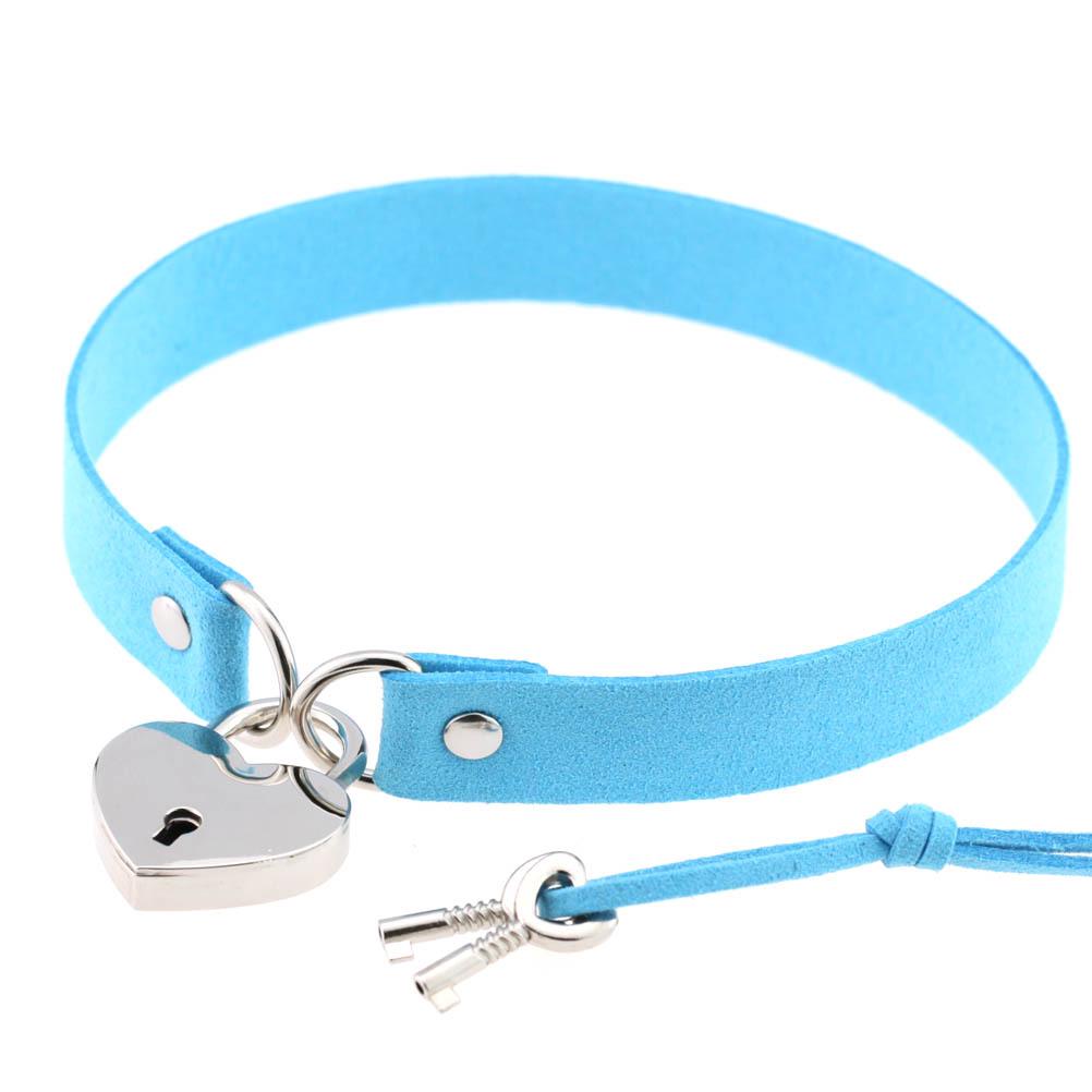 Metal Lock Heart Choker Collar For Women Black Cosplay Necklace Couple Gift Neck Goth Jewelry Fashion Gothic Accessiores