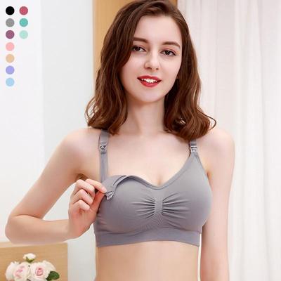 Seamless Front-Buckle Maternity Nursing Bra - Large, Wire-Free, Anti-Sagging Design