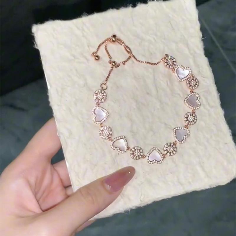 Handcrafted Heart Shape Adjustable Bracelet With Copper Plastic Material For Girls Gift Ideas