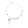 Hot Selling Butterfly Pearl Tassel Necklace Light Luxury Design Sense Waist Chain Clavicle Chain Two-Way Wear Niche Accessories