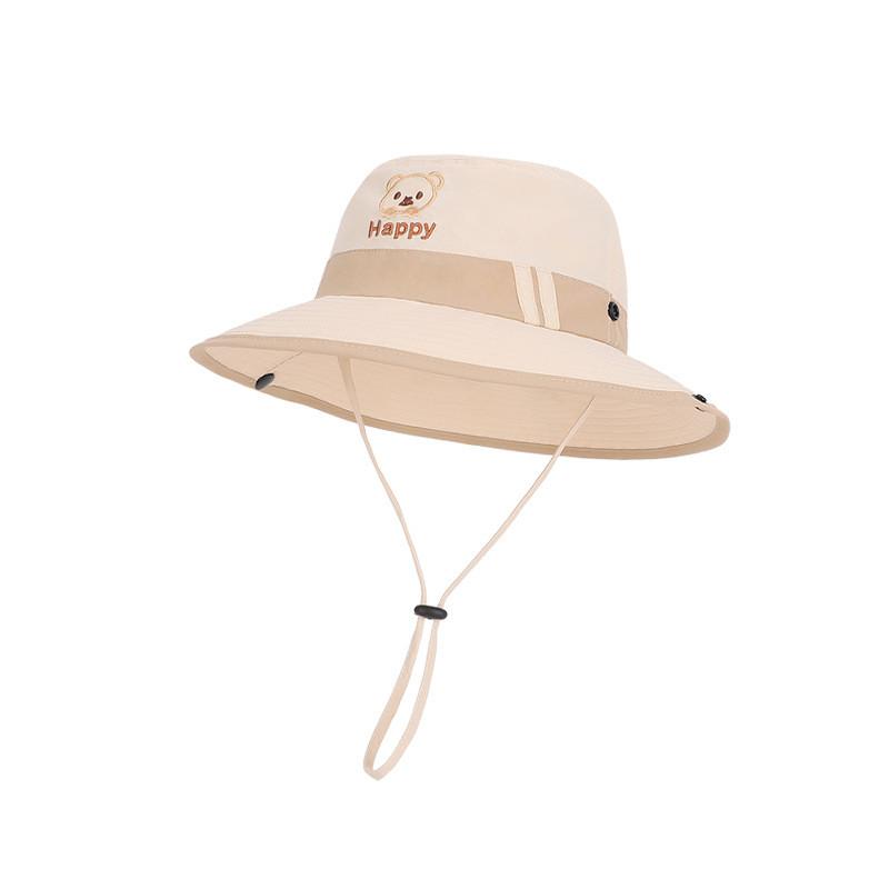 

Cartoon Cute Bear Kids Sun Hat With Waterproof And Breathable Fabric For Summer Outdoor Play бежевый