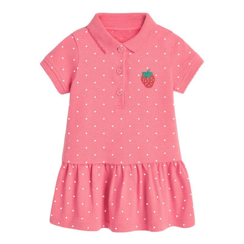 Little Maven Fashion Children Shirt Summer New Arrival Short Sleeve Children's Clothing Dress Knitting Girl Polo Dress