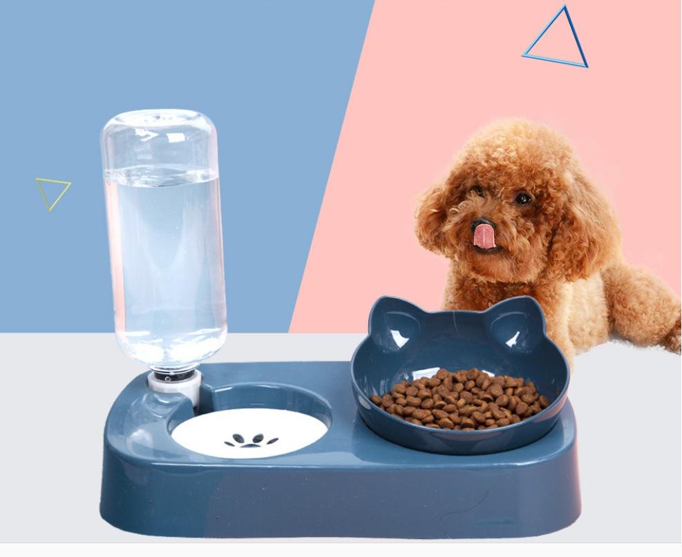 Elevated Double Cat Dog Bowls Pet Food and Water Bowl with 15°Tilted Raised  for Cats Small Dogs and Other Small Animals