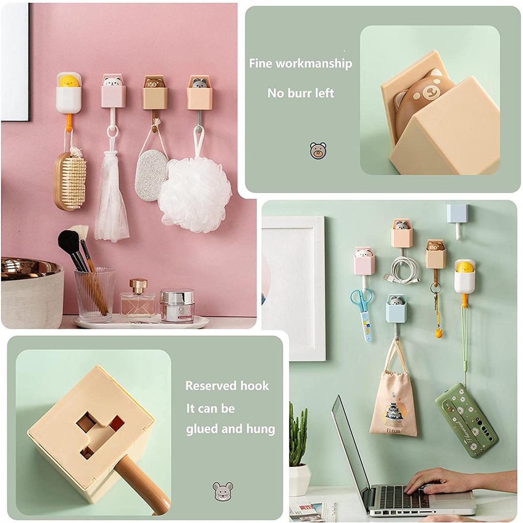 Creative Cat Hook Cute Cartoon Animal Cat Mouse Decorative Hook Dormitory Bedroom Door Hangers Hooks Home Wall Decoration