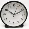 Round Alarm Clock Student Pointer Quartz Clock Bedside Clock Mute Metal Seat Clock with Light