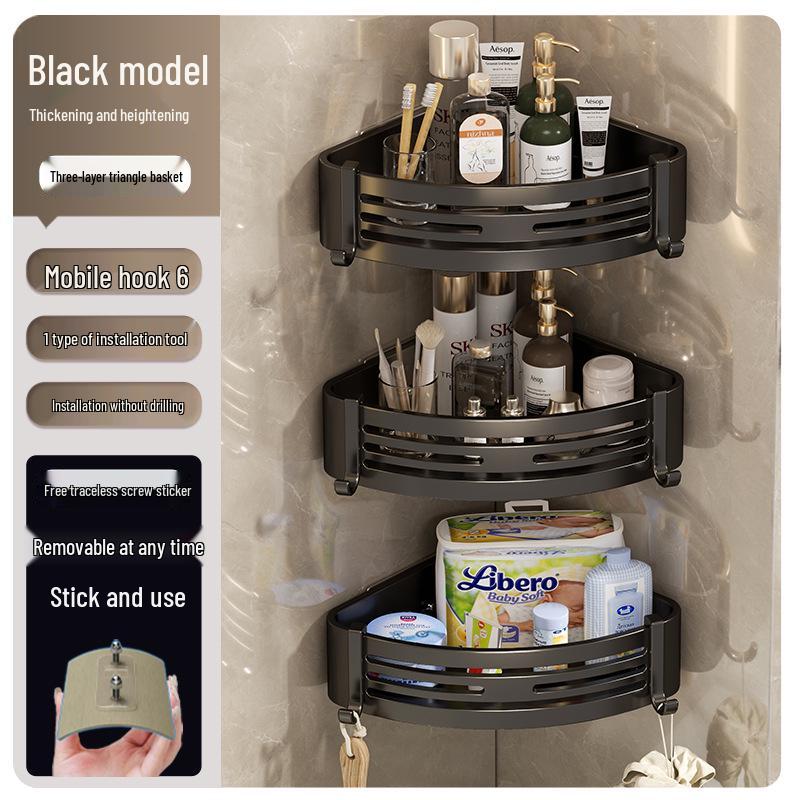 

Треугольная настенная полка для хранения в ванной, цвет оружейный металл