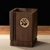 1pcs Solid Wood Pen Holder, Cultural and Creative Pen Holder, Simple Solid Wood Office Desktop Storage Ornament