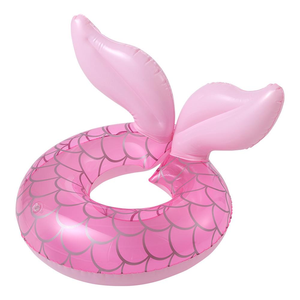 Xiao Lü Sequin Butterfly Wings Inflatable Beginner Swim Ring for Kids Split Tail Mermaid Swim Ring (4-8 Years)