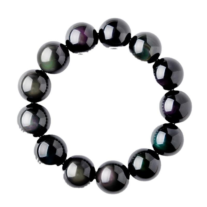 Natural Rainbow Eye Obsidian Bracelet Ice  Obsidian Gold Obsidian Silver Obsidian Crystal Bracelet Ornaments Gift